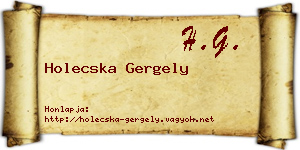 Holecska Gergely névjegykártya