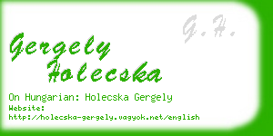 gergely holecska business card